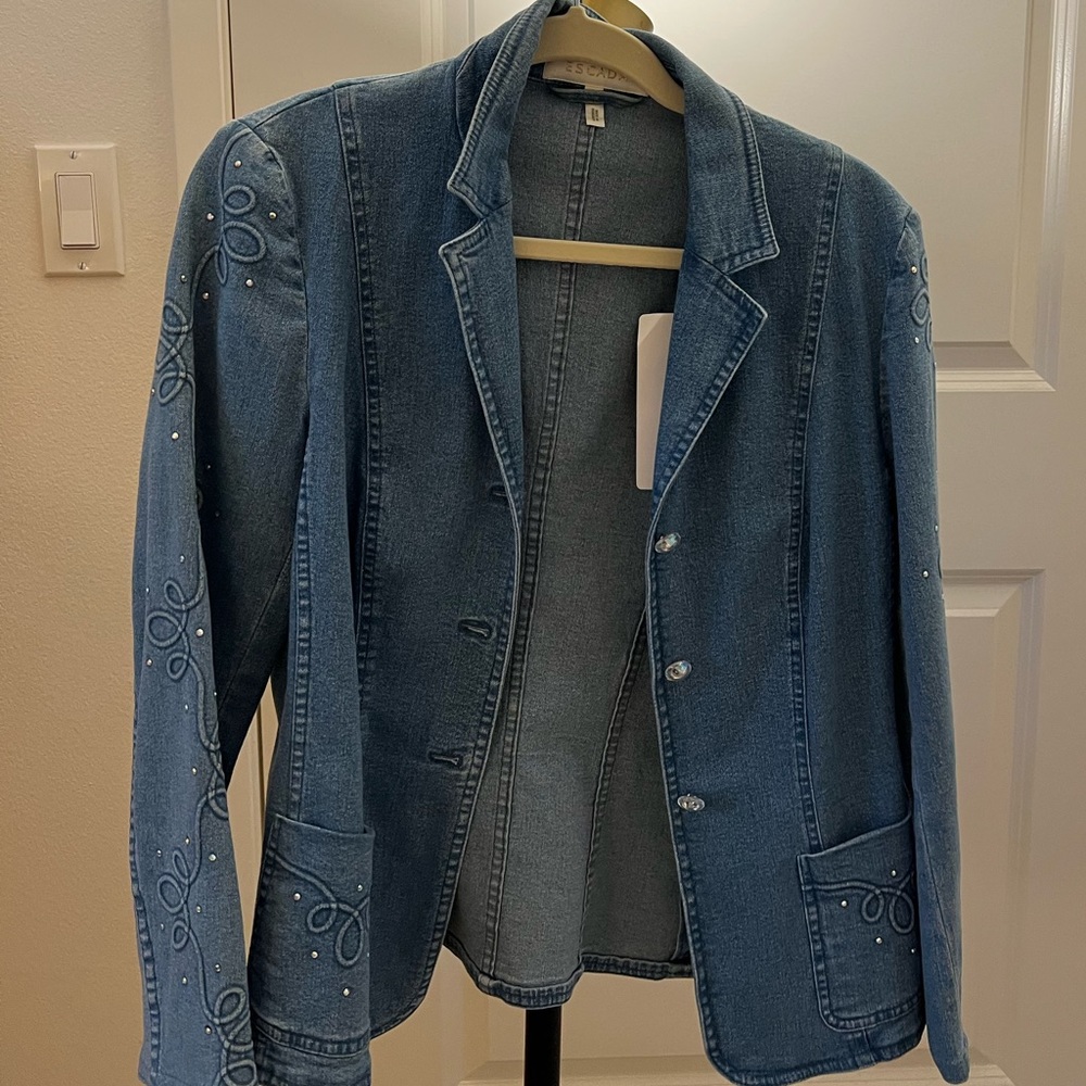 Vintage Escada bedazzled denim jacket